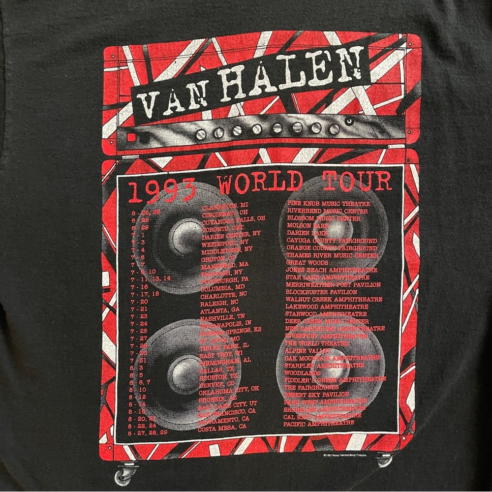 Vintage Van Halen 1993 Live World Tour Concert T-Shirt / size Large - Picture 4 of 5